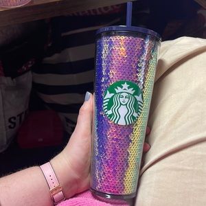 Starbucks Purple Sequin Tumbler RARE